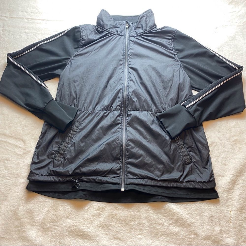 Tangerine Black Active Stripe Jacket Size Large